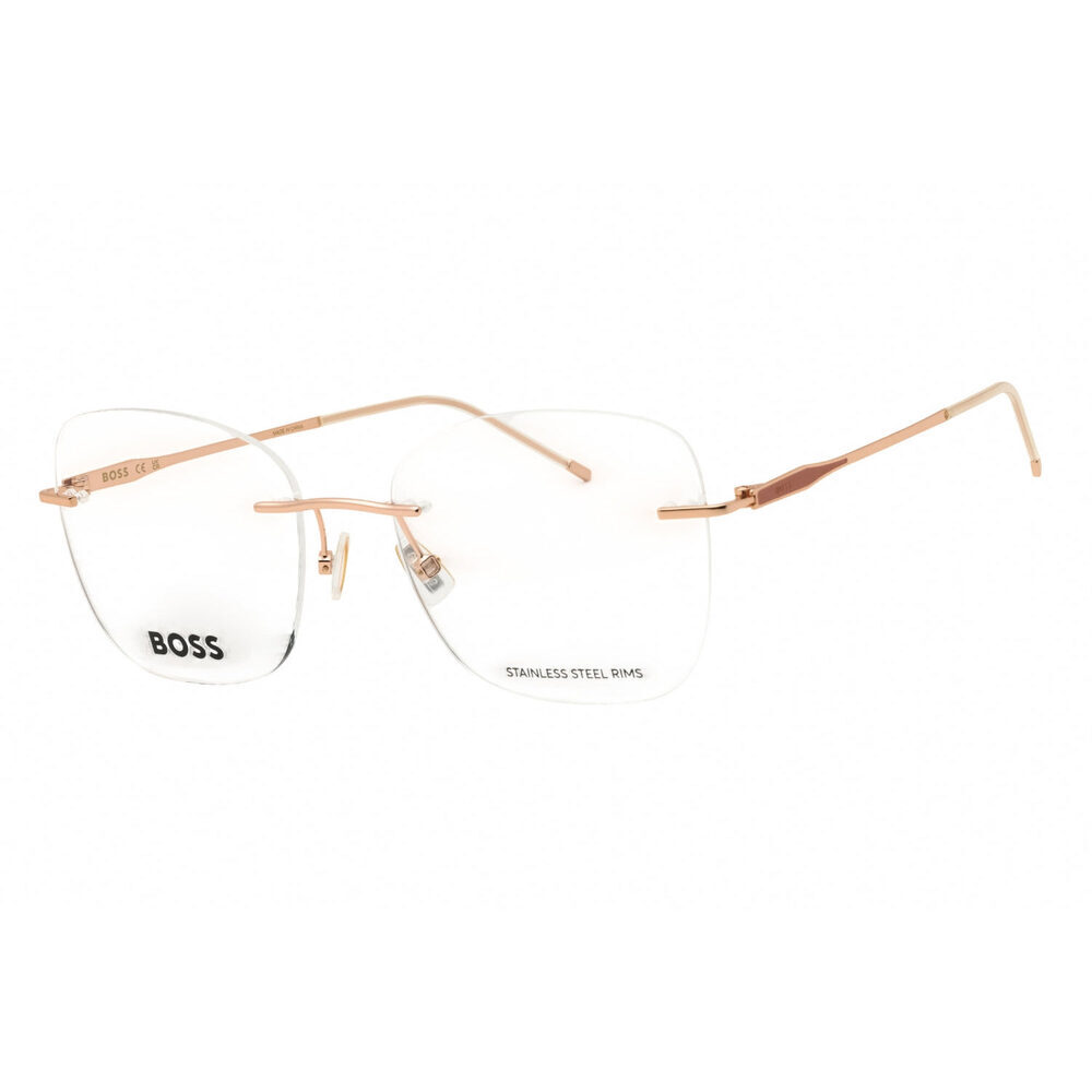 NWT Hugo Boss BOSS 1667 0EYR 00 Gold Rectangle Eyeglasses 55mm